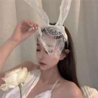 微信图片_20260119161924_175_403 Péché Bourgeois | 選べる2色 バニーガールヘアバンド&アイマスクセット(ボタニカル刺繍)|【即日発送・サイズ交換NG・メール便対象】輸入下着・ランジェリー<PB0006>