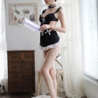 1 Série Fantasmagorique | 3点セット ロマンティックメイド・フリルランジェリーセット(チョーカー・トップス・Tバック) | 即日発送・サイズ交換NG・メール便対象】輸入下着・ランジェリー<SF0002>