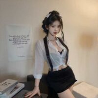 Série Fantasmagorique | 3点セット オフィス・ 秘書コスプレセット(シャツ・ネクタイ・スカート) | 即日発送・サイズ交換NG・メール便対象】輸入下着・ランジェリー<SF0009>