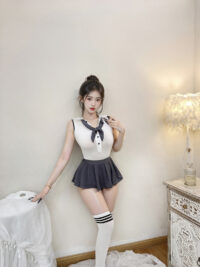 Série Fantasmagorique | 3点セット ピュアガール・オープンクロッチスクールセット(スナップボタン付きボディスーツ・プリーツスカート・リボンタイ） | 即日発送・サイズ交換NG・メール便対象】輸入下着・ランジェリー<SF0014>