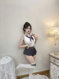 Série Fantasmagorique | 3点セット ピュアガール・オープンクロッチスクールセット(スナップボタン付きボディスーツ・プリーツスカート・リボンタイ） | 即日発送・サイズ交換NG・メール便対象】輸入下着・ランジェリー<SF0014>