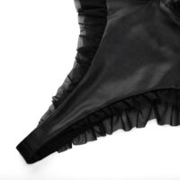 Luxe Solitaire | 高級ランジェリー・レザー×レース クロスストラップ ボディスーツ・ブラック | 即日発送・サイズ交換NG・メール便対象】輸入下着・ランジェリー<LS0007>