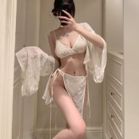 Série Fantasmagorique | 5点セット ス桜茶房シークレット・コスプレ着物セット(羽織・ブラ・Tバック・帯風ウエストベルト・スカート) | 即日発送・サイズ交換NG・メール便対象】輸入下着・ランジェリー<SF0007>