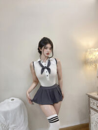 Série Fantasmagorique | 3点セット ピュアガール・オープンクロッチスクールセット(スナップボタン付きボディスーツ・プリーツスカート・リボンタイ） | 即日発送・サイズ交換NG・メール便対象】輸入下着・ランジェリー<SF0014>