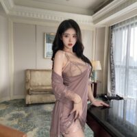 42 Ange Déchu | 選べる4色 3点セット大人のベビードール/スリップ・ナイトガウン・Tバック(ワイヤーなし・シースルー) | 即日発送・サイズ交換NG・メール便対象】輸入下着・ランジェリー<AD0003>