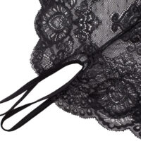 Luxe Solitaire | 高級ランジェリー・柔霧の誘惑 レースクロスストラップ・ボディスーツ・オ一プンショ-ツ・ブラック| 即日発送・サイズ交換NG・メール便対象】輸入下着・ランジェリー<LS0009>