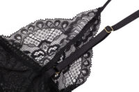 Luxe Solitaire | 高級ランジェリー・柔霧の誘惑 レースクロスストラップ・ボディスーツ・オ一プンショ-ツ・ブラック| 即日発送・サイズ交換NG・メール便対象】輸入下着・ランジェリー<LS0009>