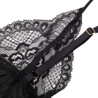 Luxe Solitaire | 高級ランジェリー・柔霧の誘惑 レースクロスストラップ・ボディスーツ・オ一プンショ-ツ・ブラック| 即日発送・サイズ交換NG・メール便対象】輸入下着・ランジェリー<LS0009>