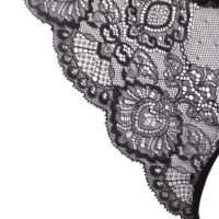 Luxe Solitaire | 高級ランジェリー・柔霧の誘惑 レースクロスストラップ・ボディスーツ・オ一プンショ-ツ・ブラック| 即日発送・サイズ交換NG・メール便対象】輸入下着・ランジェリー<LS0009>