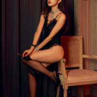 Luxe Solitaire | 高級ランジェリー・ナイトローズ・レースナイトガウン＆ボディスーツ・ブラック（ワイヤーなし） | 即日発送・サイズ交換NG・メール便対象】輸入下着・ランジェリー<LS0003>