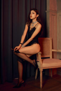 Luxe Solitaire | 高級ランジェリー・ナイトローズ・レースナイトガウン＆ボディスーツ・ブラック（ワイヤーなし） | 即日発送・サイズ交換NG・メール便対象】輸入下着・ランジェリー<LS0003>