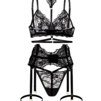 副图 Luxe Solitaire | 高級ランジェリー・5点セット ナイトボンデージ・セパレートランジェリーセット・ブラック | 即日発送・サイズ交換NG・メール便対象】輸入下着・ランジェリー<LS0006>