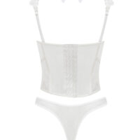 副图 Luxe Solitaire | 高級ランジェリー・ホワイトテンプテーション・レースビスチエ/コル4点セット(ワイヤーあり・首ベルト・ガ-タ-・T バック) | 即日発送・サイズ交換NG・メール便対象】輸入下着・ランジェリー<LS0001>