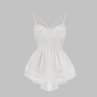 Luxe Solitaire | 高級ランジェリー・2点セット　フレンチブライダル・テディ ボディスーツ (ヴェール付き)・ホワイト | 【即日発送・サイズ交換NG・送料無料】下着・ランジェリー<LS0005>